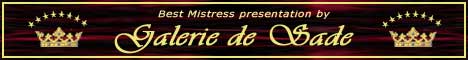 Banner mit Text: Best Mistress Representation by Galerie de Sade